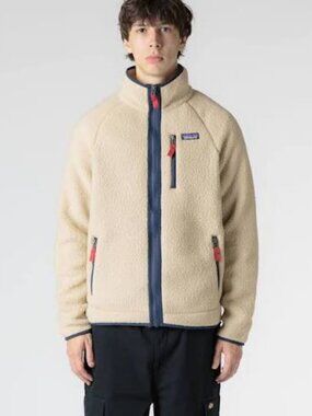 PATAGONIA Retro Pile Fleece Full Zip Jacket in El Cap Khaki Men's Medium